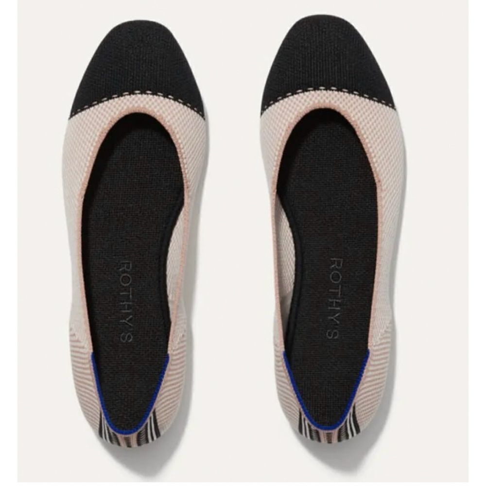 Rothy's Black and Cream Flats